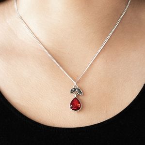 "NICE TO MEET YOU" RED NECKLACE & EARRING SET (New)